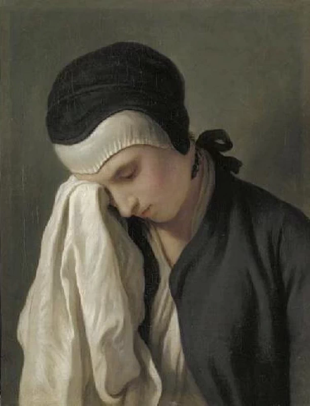 Ritratto di giovane donna che piange